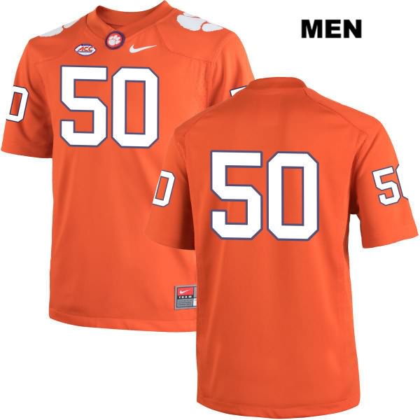 Men's Clemson Tigers #50 Jabril Robinson Stitched Orange Authentic Nike No Name NCAA College Football Jersey UML2746VW